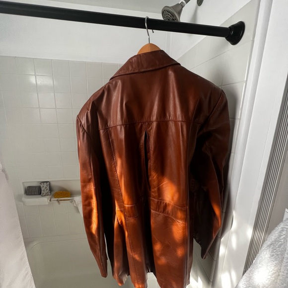 VINTAGE 70’s Wilson’s Leather Tan/Brown Leather Coat - Picture 5 of 5